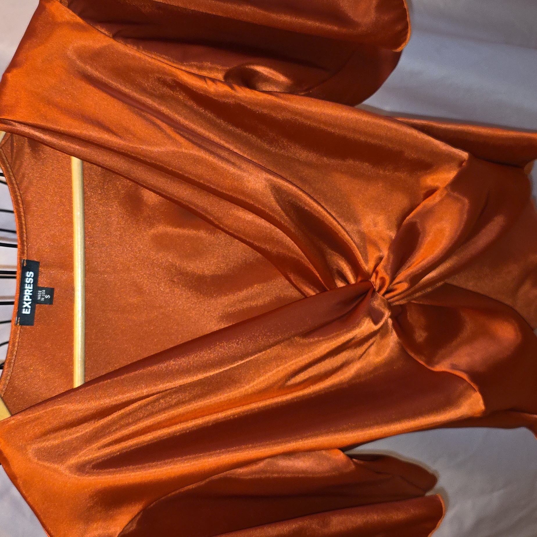 Express Vibrant Orange Top Womens Size Small (Christina #10)